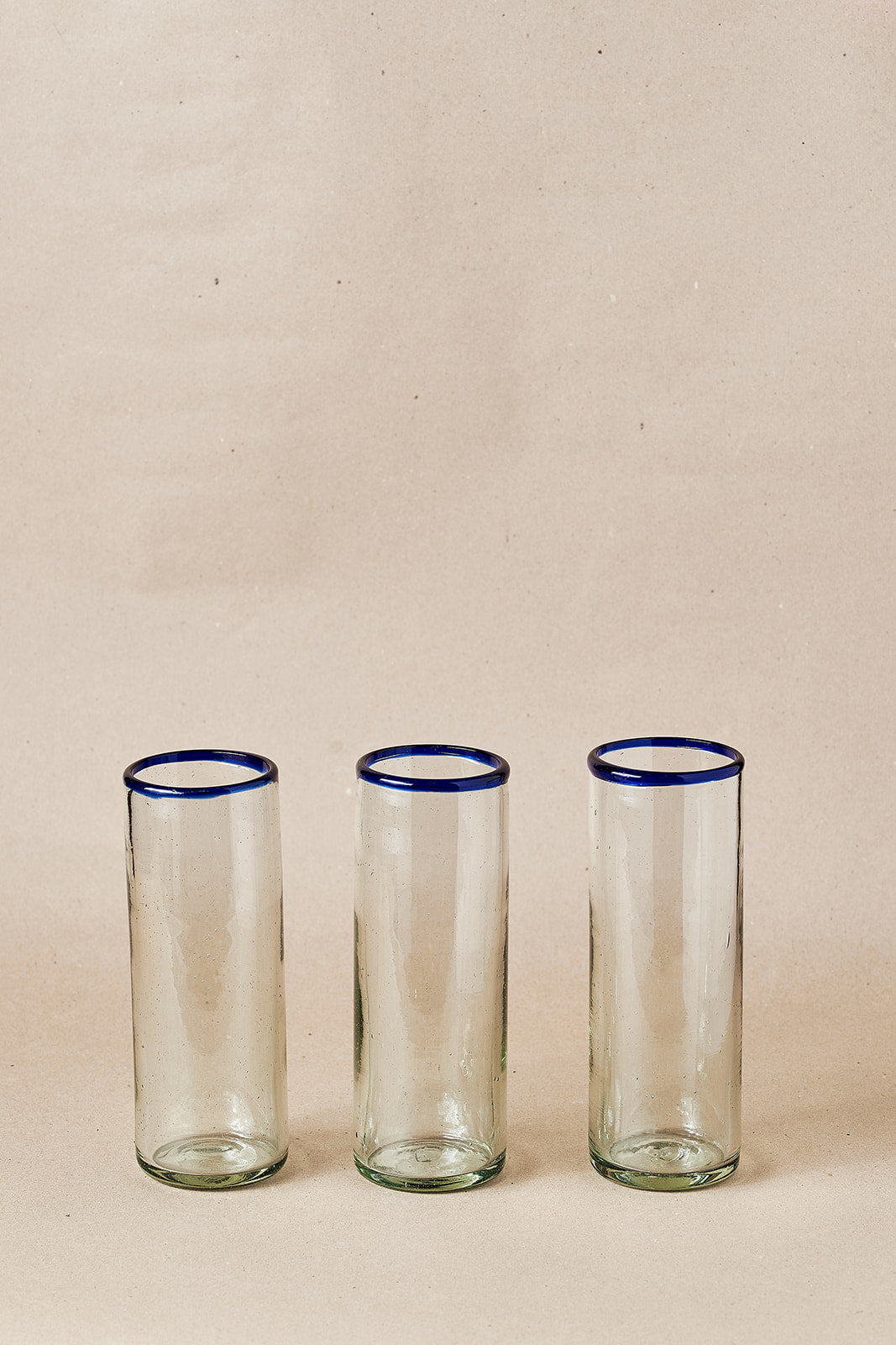 Glass - Blue Rim Tall