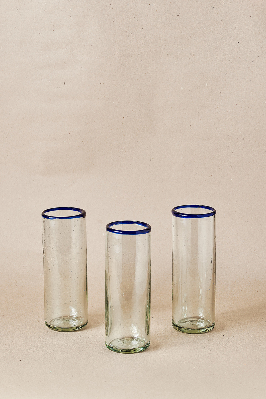 Glass - Blue Rim Tall