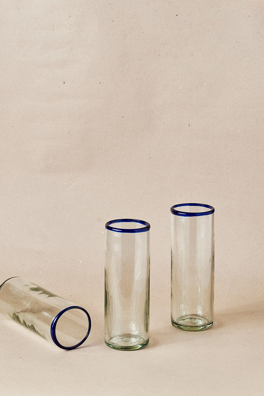 Glass - Blue Rim Tall